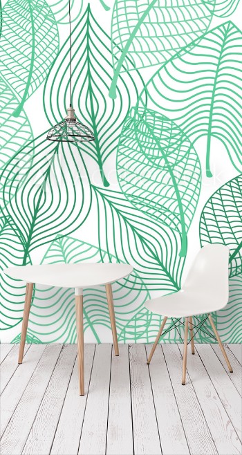 Picture of Foliage green leaves seamless pattern